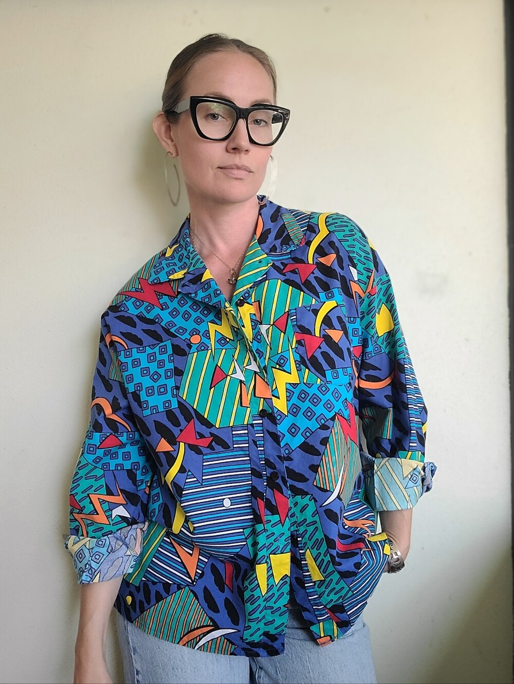The Drunk Uncle Vintage 80s Button Down by Le Weekend L - Picture 3 of 9